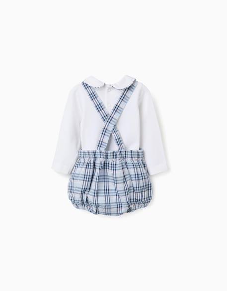 Body en coton + combinaison à carreaux b&s Bleu foncé 3 - vertbaudet enfant 