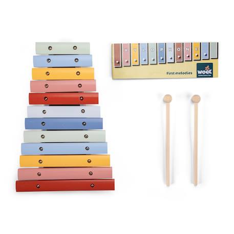 Xylophone en bois 12 tons Beige 3 - vertbaudet enfant 