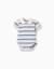Body-polo en coton à rayures Blanc 1 - vertbaudet enfant 