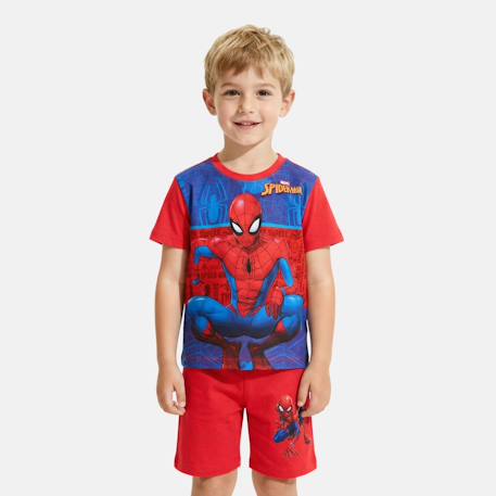 Ensemble garçon t-shirt manches courtes et short spiderman Bleu+Rouge 6 - vertbaudet enfant 