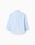 Chemise en coton dobby à manches longues Bleu clair 2 - vertbaudet enfant 