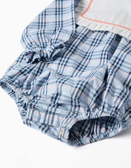 Combinaison en coton et à carreaux b&s Bleu foncé 4 - vertbaudet enfant 