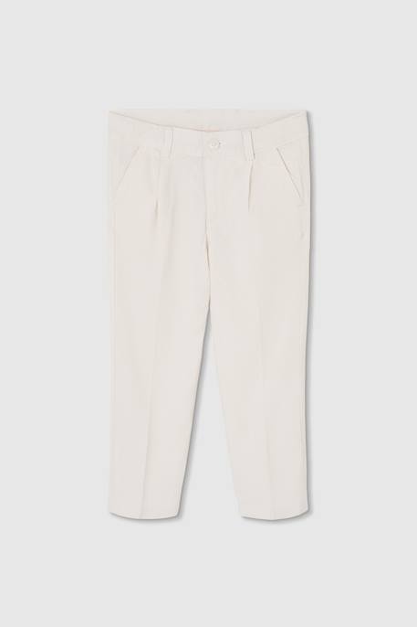 Pantalon enfant lin Blanc 1 - vertbaudet enfant 