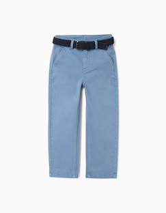 -Pantalon chino slim en sergé avec ceinture