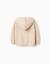 Gilet en maille à capuche et lignes en relief Beige clair+Marrón 2 - vertbaudet enfant 