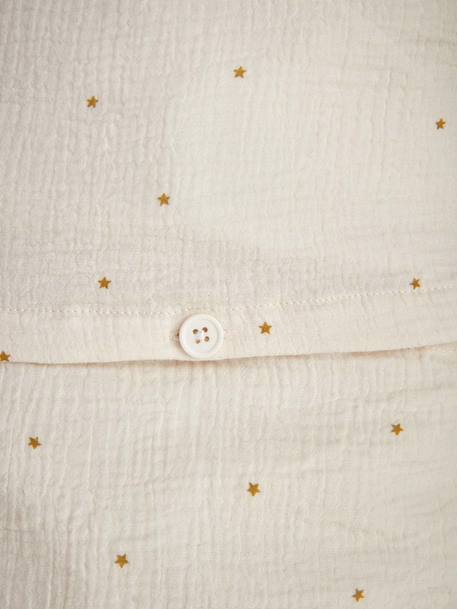 Taie d'oreiller enfant gaze de coton 'gaufrée' Blanc doux+Celadon 3 - vertbaudet enfant 