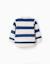 Sweat en coton rayé avec poche kangourou Bleu foncé 2 - vertbaudet enfant 