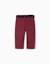 Pantalon chino slim en sergé avec ceinture Bleu+Rouge foncé 6 - vertbaudet enfant 
