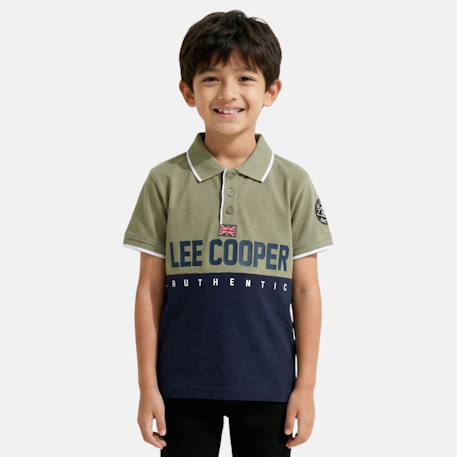Polo manches courtes garçon imprimé Beige+Marine+Noir+Vert 16 - vertbaudet enfant 