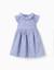 Robe en popeline à motif floral et volants Blanc+Bleu clair 4 - vertbaudet enfant 