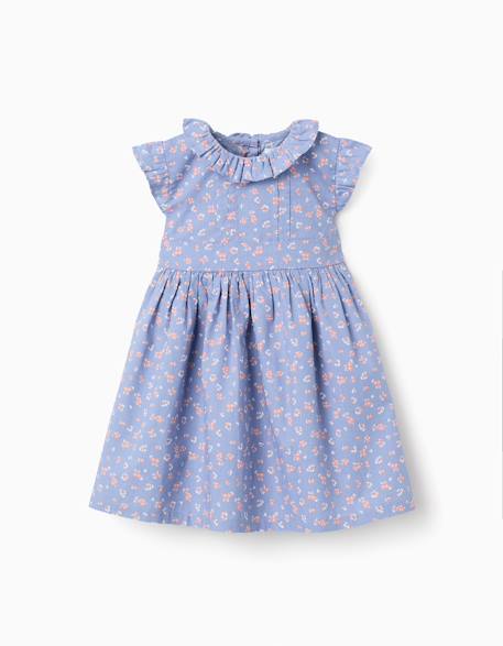 Bébé-Robe en popeline à motif floral et volants