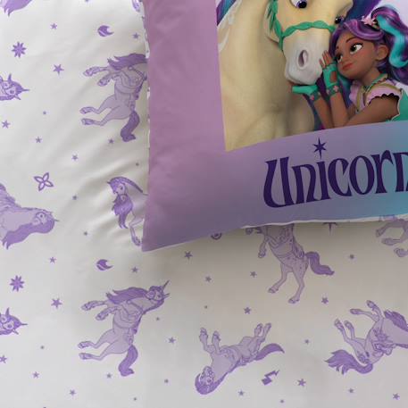 Parure de lit imprimée, l'école des licornes, unicorn academy stars Violet 2 - vertbaudet enfant 