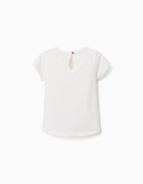 T-shirt en coton avec imprimé be curious Blanc+Rose 2 - vertbaudet enfant 