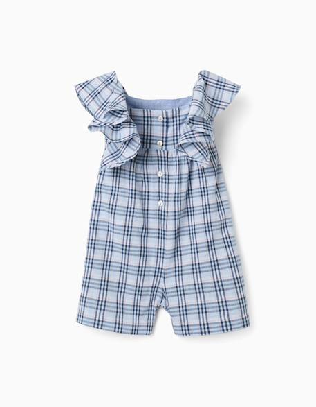 Combinaison en coton à motif à carreaux b&s Bleu foncé 3 - vertbaudet enfant 