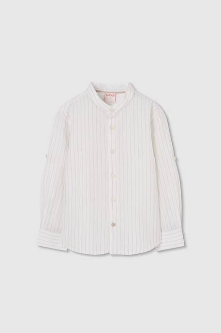 Garçon-Chemise-Chemise en lin rayée