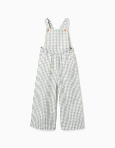 Combinaison en coton à motif vichy b&s Vert clair 3 - vertbaudet enfant 