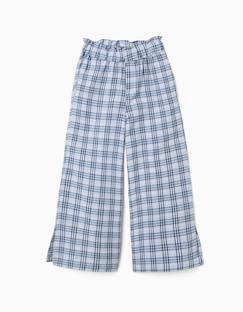 -Pantalon large en coton à carreaux b&s