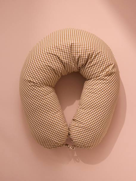 Coussin d'allaitement Imprimé hirondelles+Vichy caramel 3 - vertbaudet enfant 