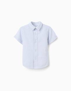 Bébé-Chemise, blouse-Chemise en coton à manches courtes et rayures