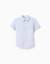Chemise en coton à manches courtes et rayures Rouge foncé 1 - vertbaudet enfant 