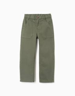 -Pantalon baggy en sergé avec poches