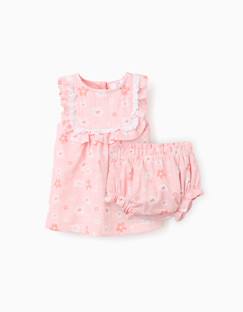 Bébé-Robe, jupe-Robe et bloomer en coton à fleurs