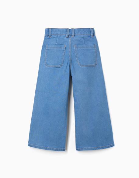 Pantalon en jean à jambes larges Bleu+Bleu clair 6 - vertbaudet enfant 