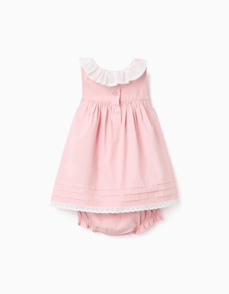 Robe en popeline + bloomer à volants Rose clair 2 - vertbaudet enfant 