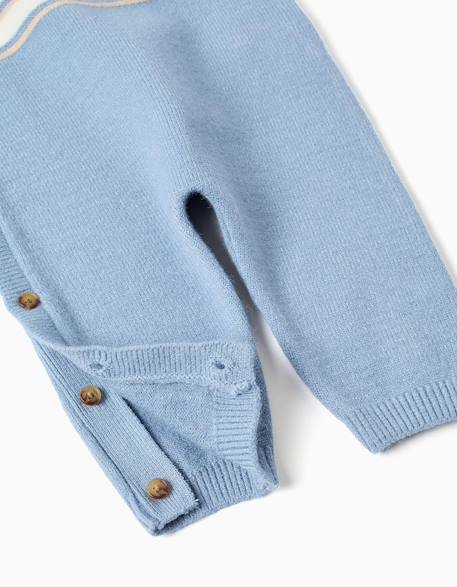 Combinaison en maille à rayures Bleu clair 4 - vertbaudet enfant 