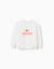 Sweat en coton avec imprimé floral à l'avant Beige clair 2 - vertbaudet enfant 