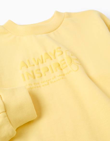 Sweat en coton avec imprimé always inspired Bleu clair+Jaune clair 6 - vertbaudet enfant 
