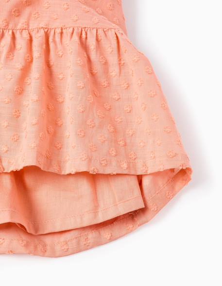 Robe en coton à pois suisses et découpes Orange clair 4 - vertbaudet enfant 