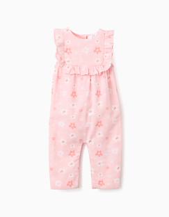 Combinaison en coton à fleurs et volants  - vertbaudet enfant