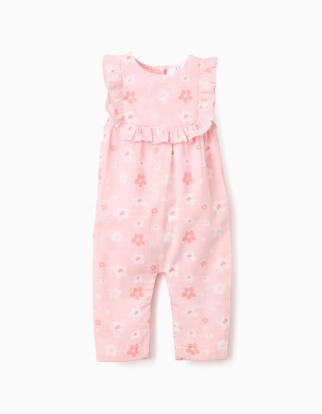 Bébé-Combinaison en coton à fleurs et volants