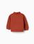 Sweat en coton à col polo et imprimé Orange 2 - vertbaudet enfant 