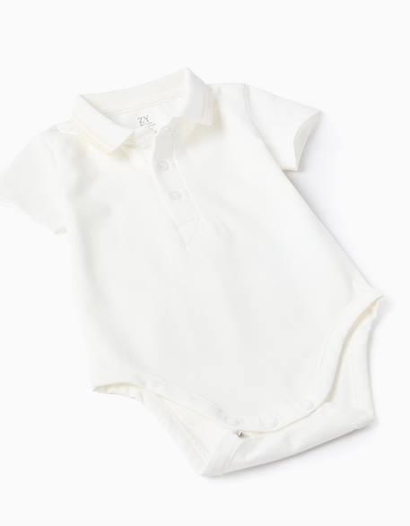 Body-polo + short en sergé Bleu clair 3 - vertbaudet enfant 