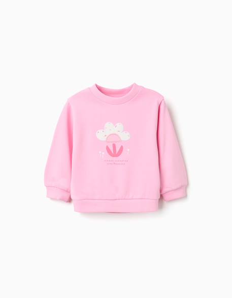 Bébé-Pull, gilet, sweat-Sweat-Sweat en coton avec imprimé floral à l'avant