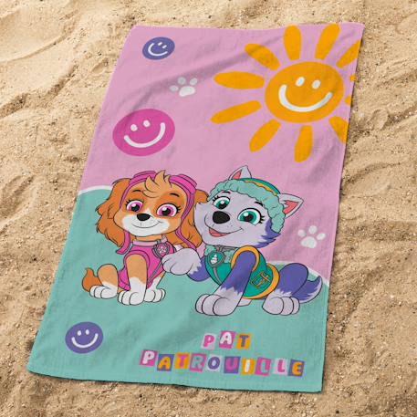 Serviette de bain et de plage imprimée 100% coton, pat patrouille soleil Bleu 2 - vertbaudet enfant 