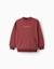 Sweat en coton avec imprimé en relief et poche Marrón 1 - vertbaudet enfant 