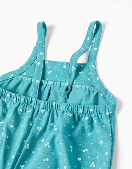Combinaison en coton à motif floral Bleu 4 - vertbaudet enfant 