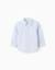 Chemise en coton et lin à motif cercles Bleu clair 1 - vertbaudet enfant 