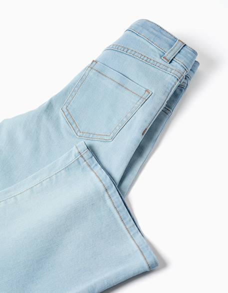 Jean à jambe large en coton Bleu clair 4 - vertbaudet enfant 