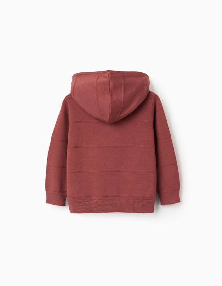 Gilet en maille à capuche et lignes en relief Beige clair+Marrón 6 - vertbaudet enfant 