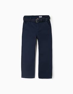 -Pantalon chino slim en sergé avec ceinture