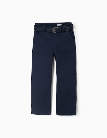 Garçon-Pantalon chino slim en sergé avec ceinture