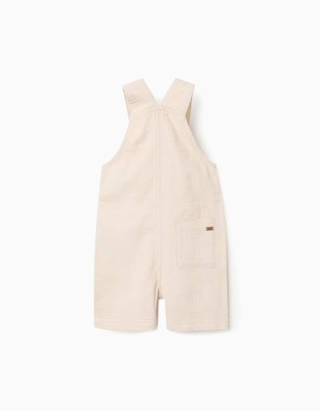 Salopette en coton dobby avec poches Blanc 2 - vertbaudet enfant 
