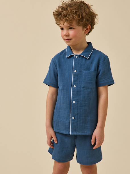Garçon-Pyja-short en gaze de coton garçon
