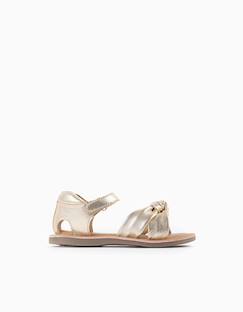 Chaussures-Sandales en cuir avec nœud décoratif