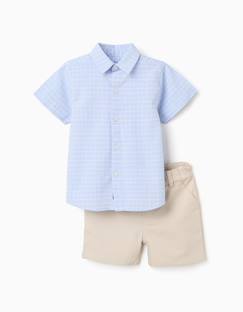 -Ensemble chemise à manches courtes et short en coton