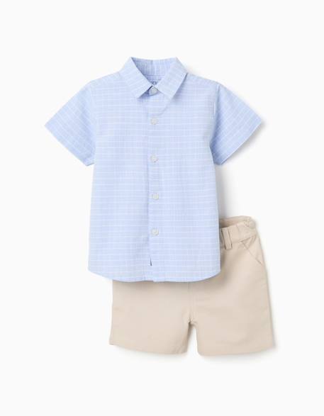 Bébé-Ensemble chemise à manches courtes et short en coton